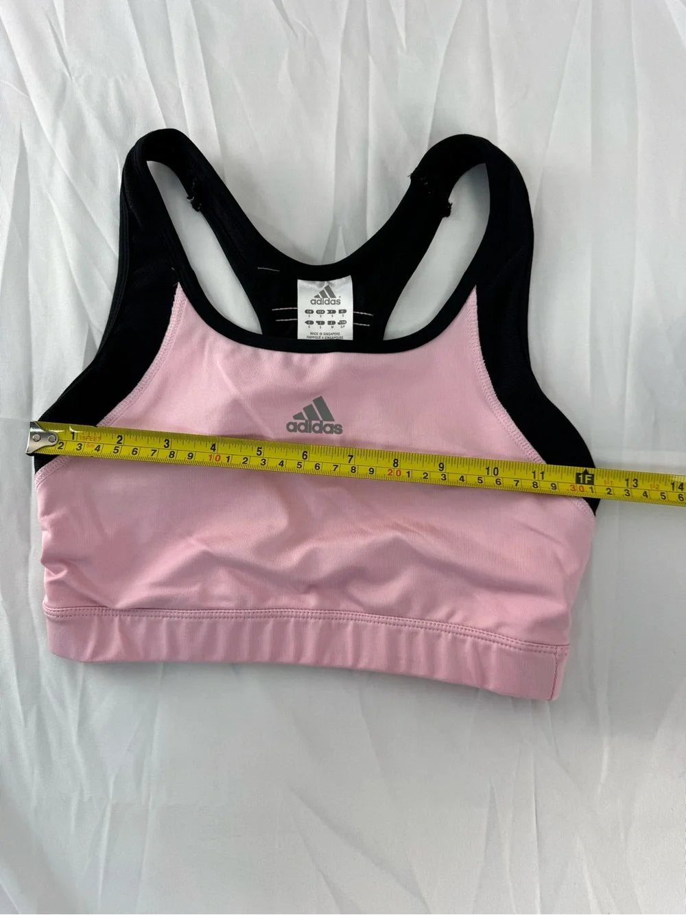 adidas Black and Light Pink Racerback Sports Bra - Picture 6 of 6